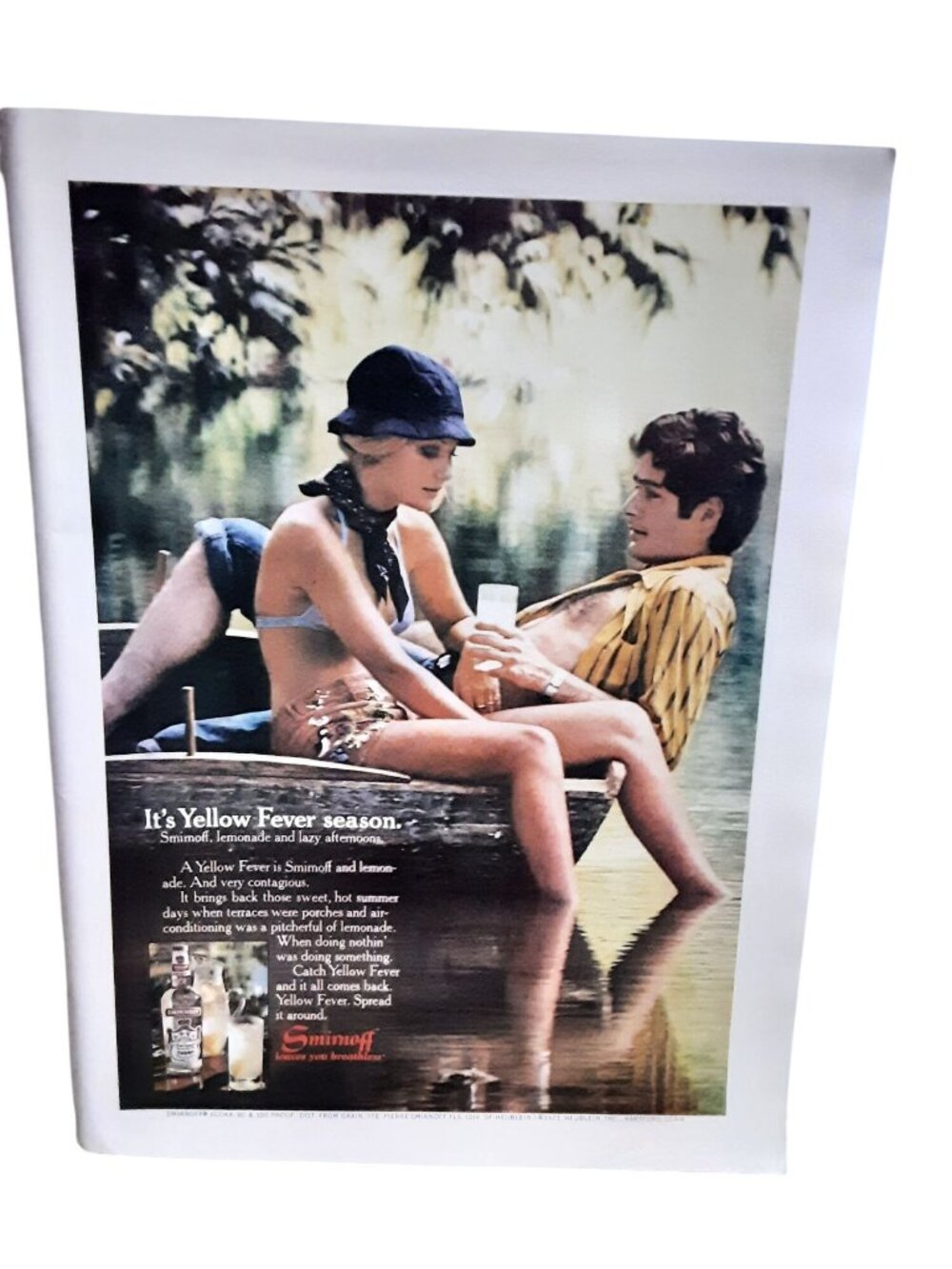 1971 Smirnoff Vodka Bikini Woman Lemonade Boat Vintage Magazine Ad